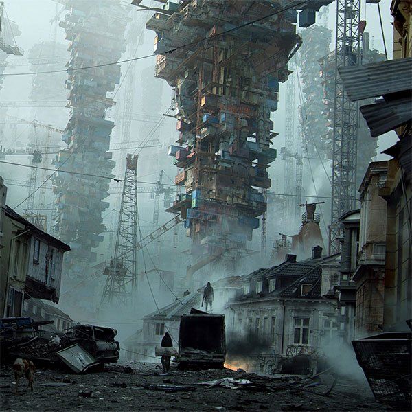If anyone happens to know who made the above art, let me know? Pinterest ain't worth shit when it comes to crediting artists. All I know is that it's concept or fan art of The Stacks from Ready Player One and looks exactly as stable as the buildings in my dreams.